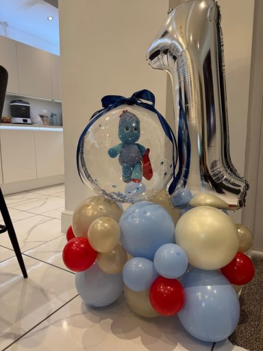 In the Night Garden themed balloon stack with bobo balloon detail!